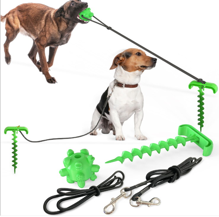 Portable Dog Tie-out Stick Set