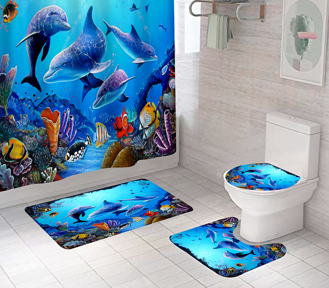 Dolphin Bath Mat Set