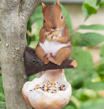 Squirrel bird feeder