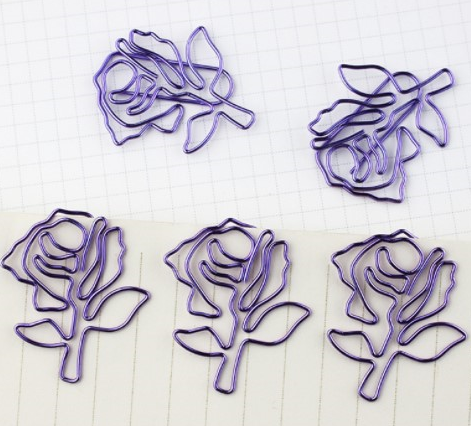 10PK Rose Shape Paper Clips