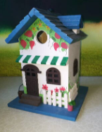 Colourful Cottage Hanging Birdhouse with Cord