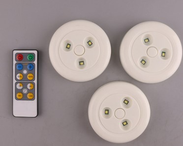 3PK Puck Lights with Remote,