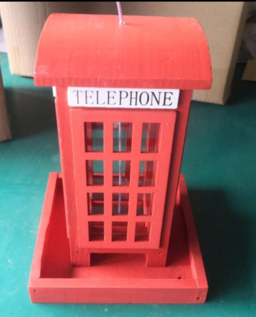 TELEPHONE BOX BIRD FEEDER