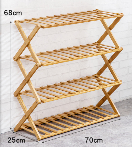 Folding Bamboo Shoe Rack