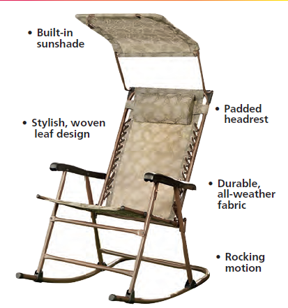 Folding Rocking Chair with Canopy