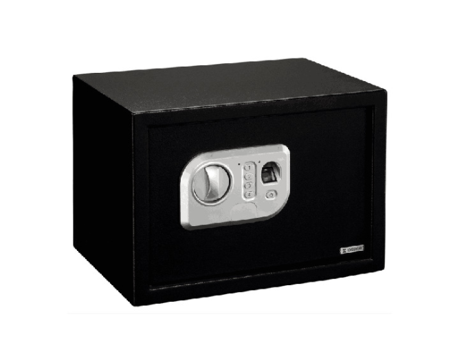 Cash box with fingerprint reader