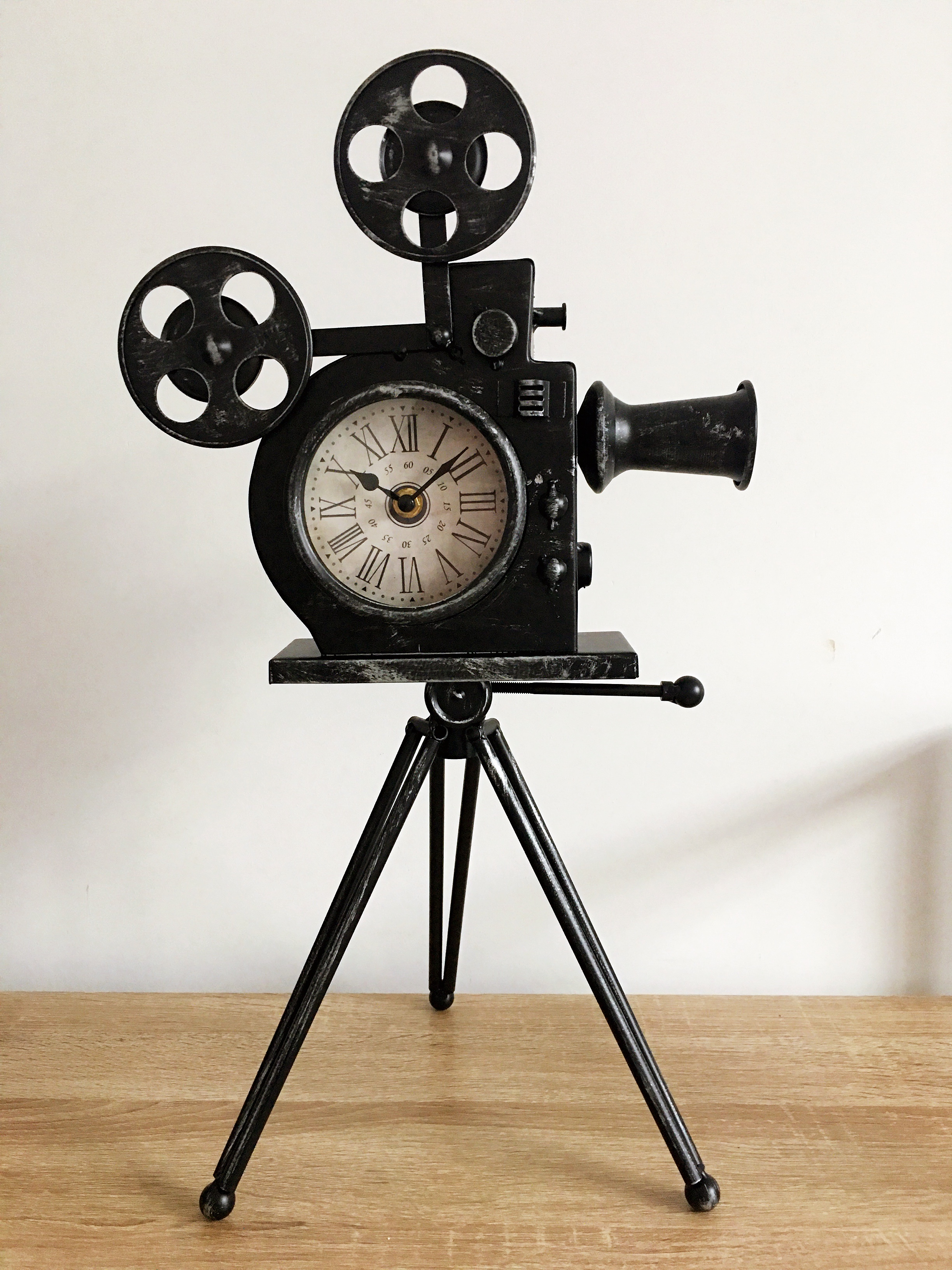 Antique Movie Camera Collection Desktop Clock