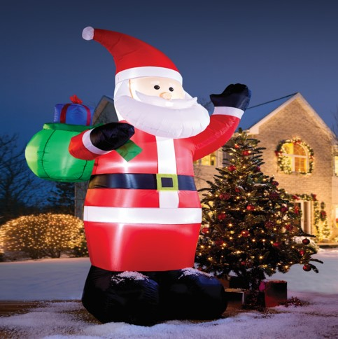 4 White LED Christmas inflatable Santa