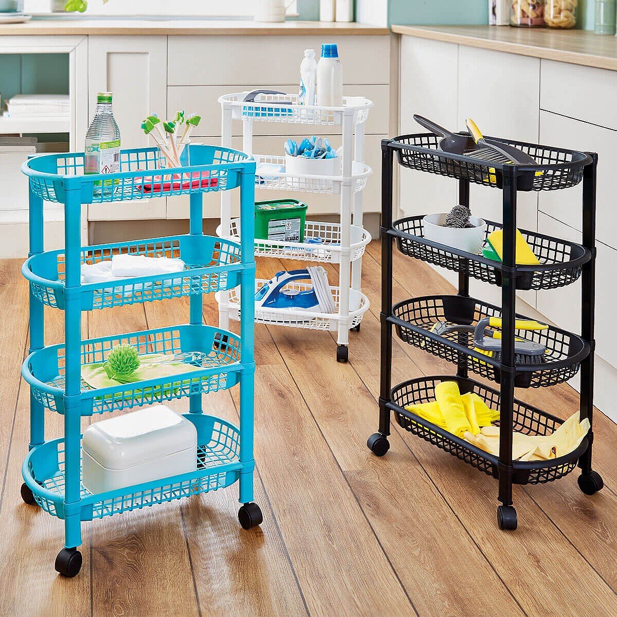 Storage Trolley On Wheels 4 Tier