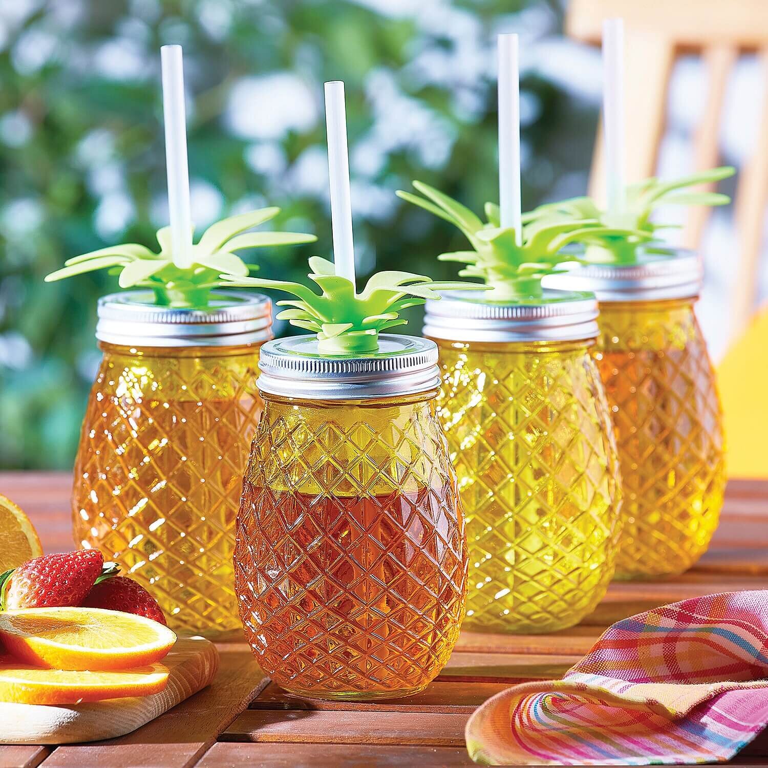 Set of 4 Pineapple Glasses