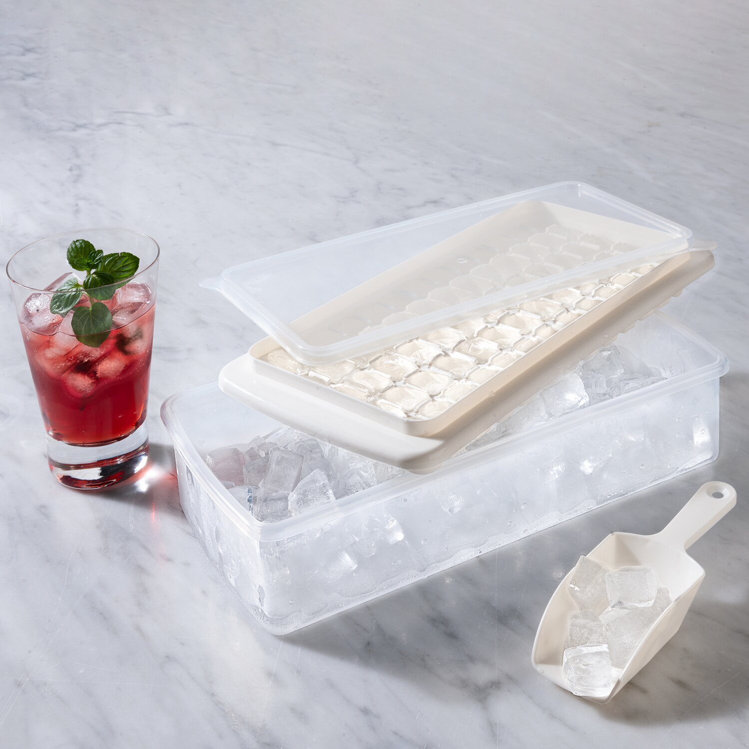 Ice Cube Container with Ice Shovel