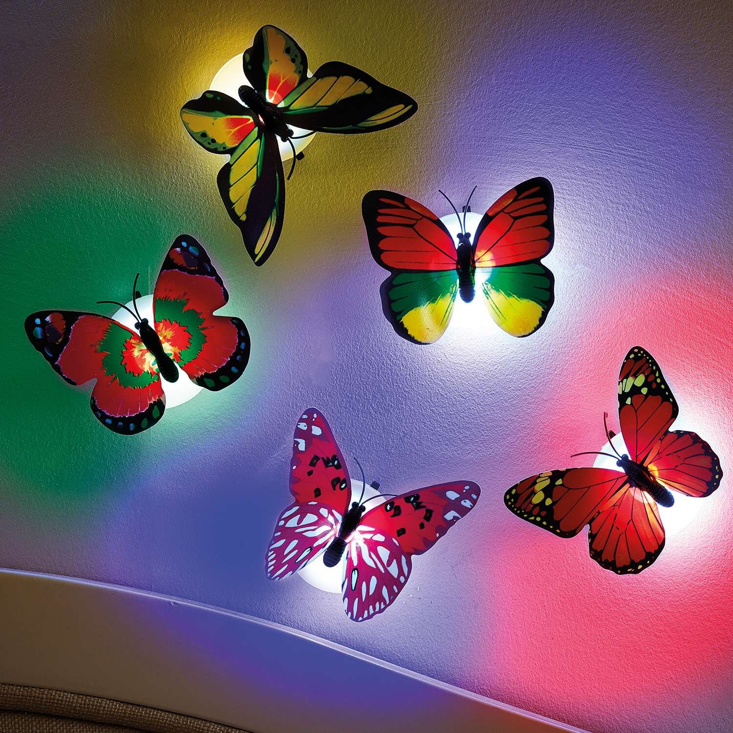 Set of 5 Butterflies with LED Lights