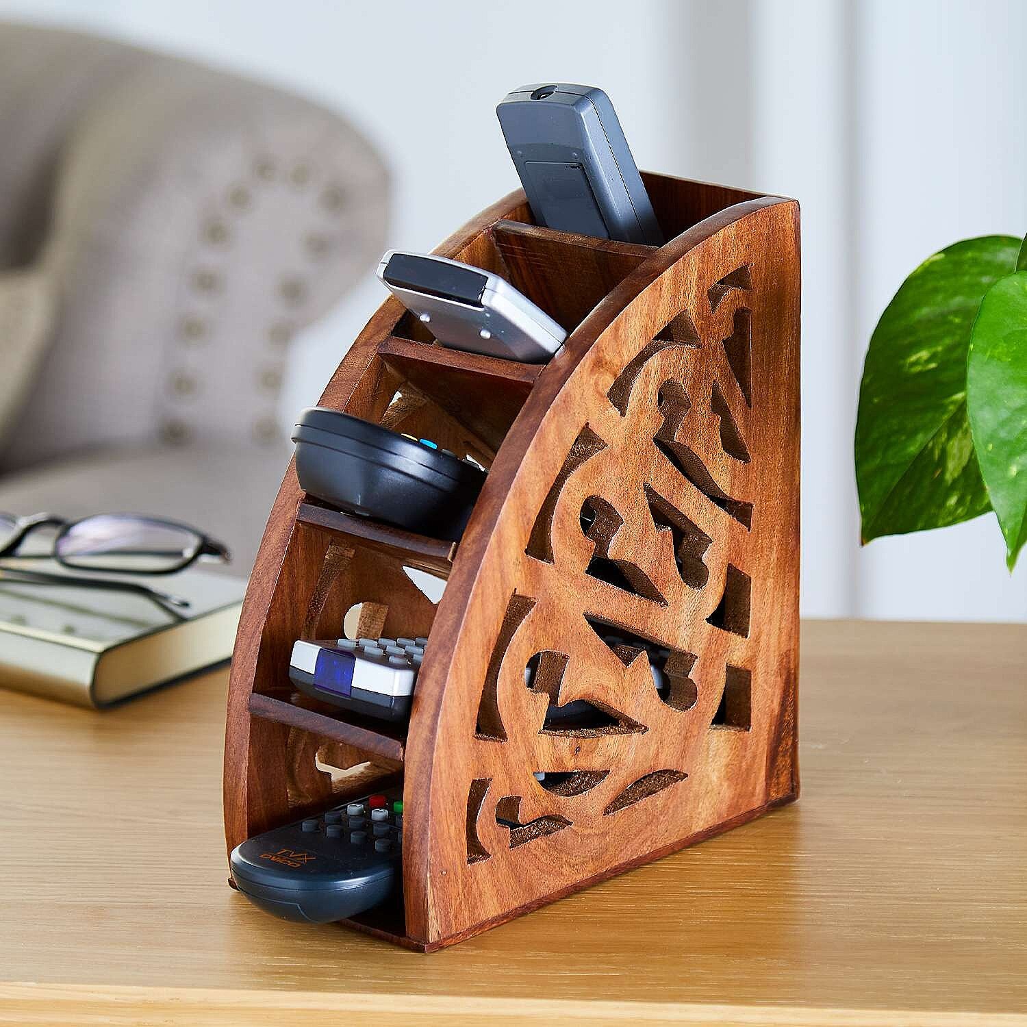 Wooden Remote Control Holder