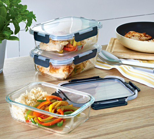 Sst OF 3 Glass Food Containers
