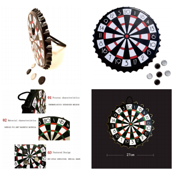 Magnetic Bottle Cap Darts Game